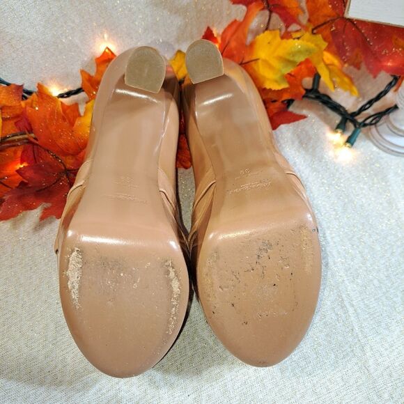 Yves Saint Laurent Paris Platform Heel Authentic Rive Gauche Lambskin Trim EUC - Picture 14 of 17